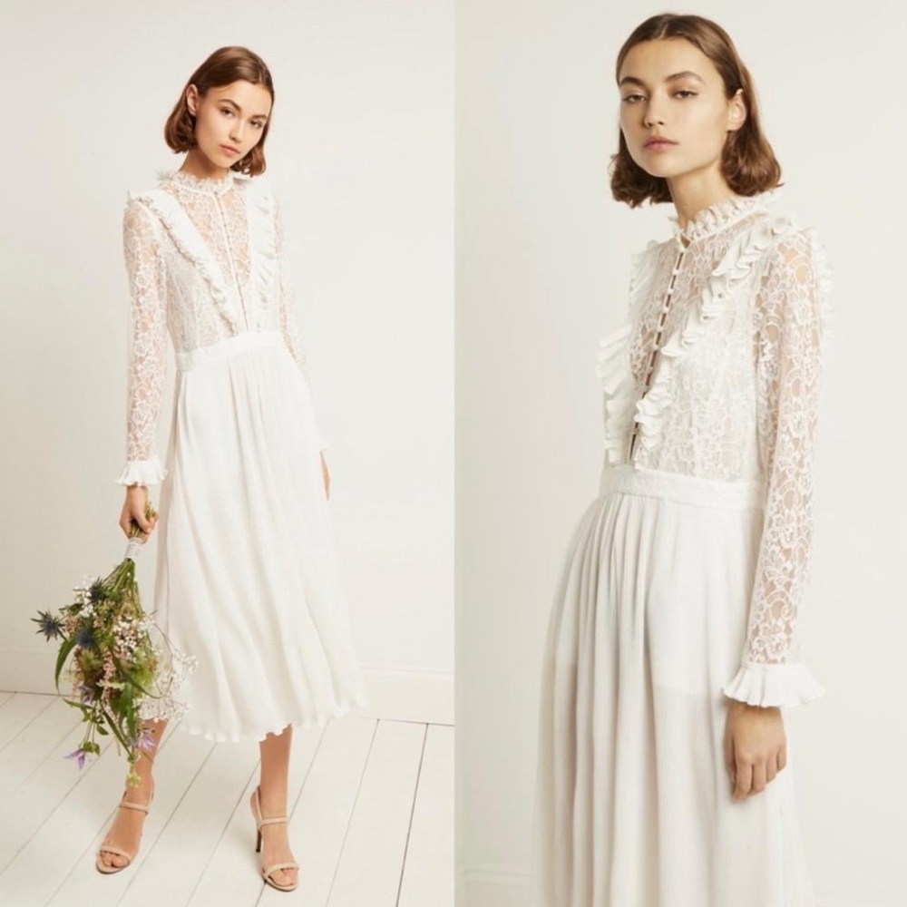 🔥French Connection Clandre Lace Summer White Jumpsuit